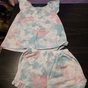 Carter's Pink and Blue Tie-Dye Kids Pajama Set